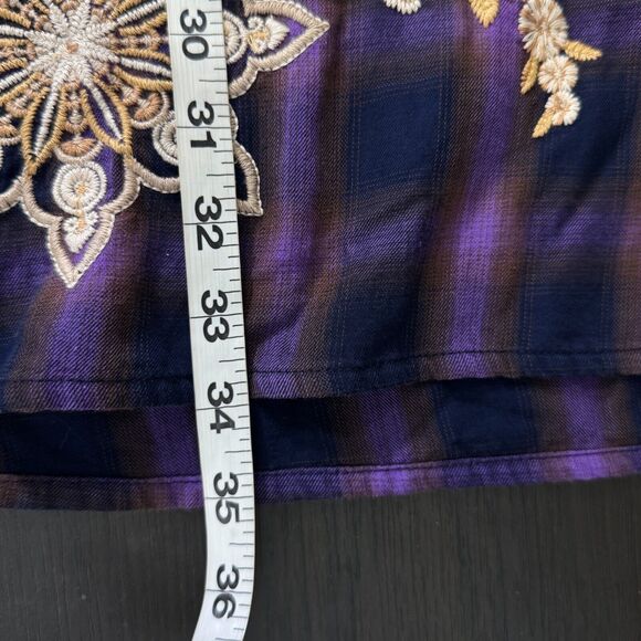 Johnny Was Dress Women Small Embroidered Floral Plaid Shift Southwest Boho NEW - Picture 12 of 13